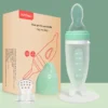 silicone baby feeding bottle with spoon