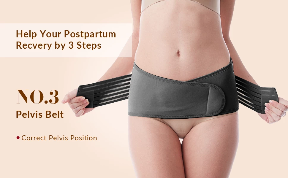 thumbnail image 2 of Lit-Pack 3-in-1 Postpartum Support - Belly Waist Pelvis Belt For Women (Beige, Large) 2 of 10