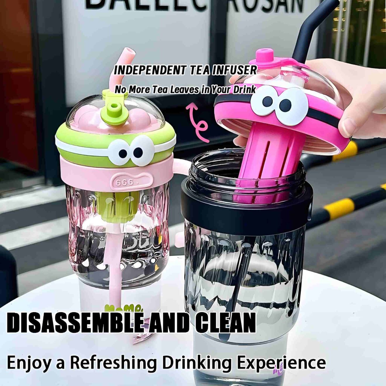 Tumbler With Handle And Straw